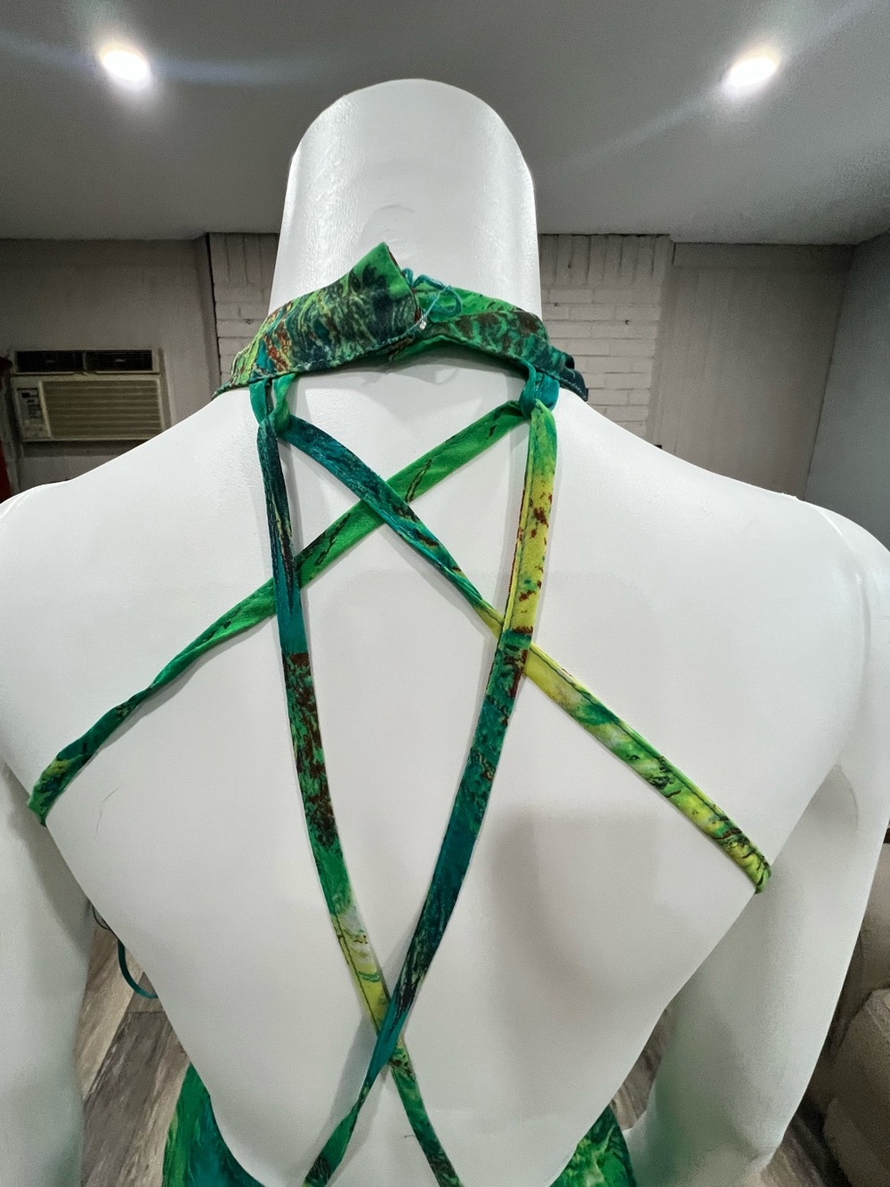 Lulu's Tropical Green Strapless Halter Gown - Picture 5 of 14